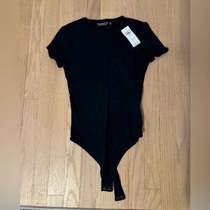 Abercrombie Black Short Sleeve Bodysuit